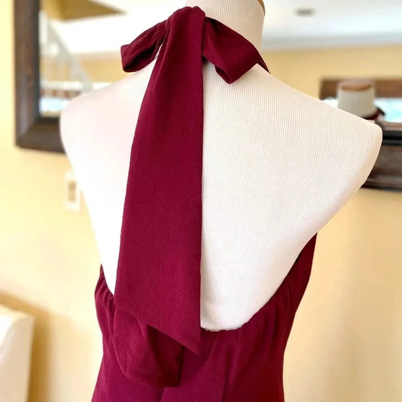 Donna Morgan Catalina Crepe Halter Maxi Dress Size 10 - Picture 6 of 11